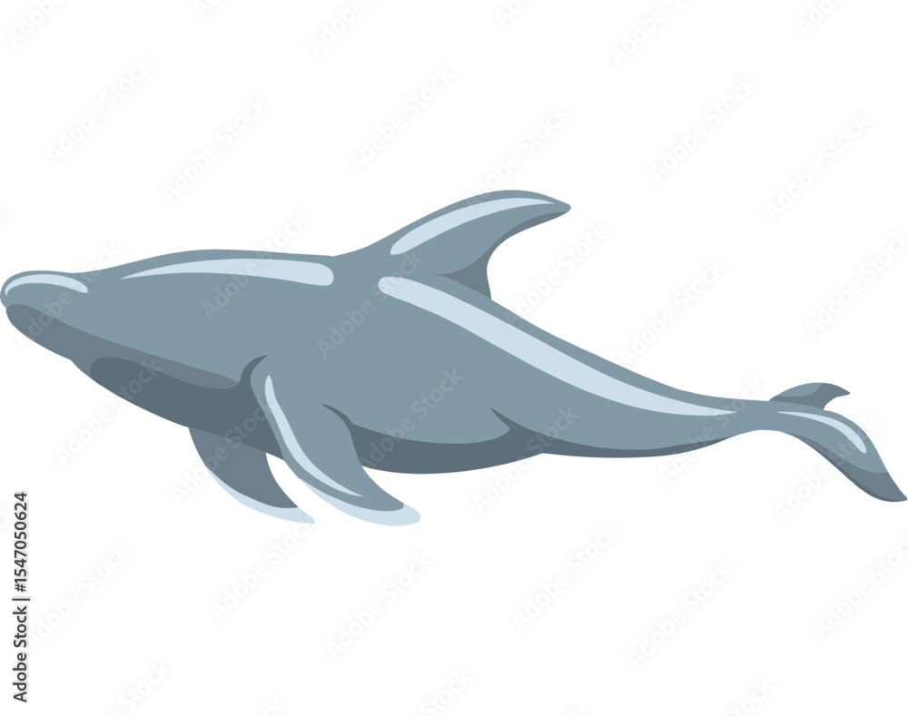 Illustration of a Dolphin Swimming Illustration of a Dolphin Swimming