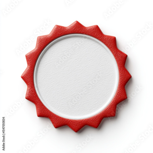Red and white bottle cap isolated on white background