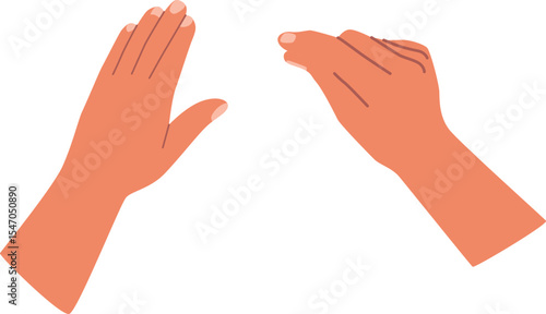 Human hands crafting gesture vector illustration