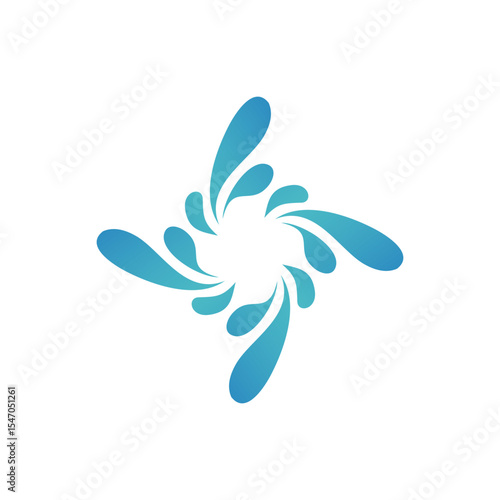 Abstract Water Splash Spiral Logo