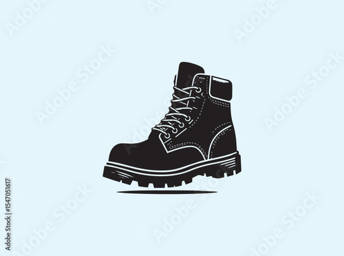 Protective work boot crafted with reinforced toe, high-traction thick sole, and classic lace structure, perfect for safety on construction sites
