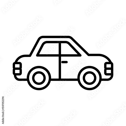 Lineart Icon car rental for tourism agency and vacation booking design elements