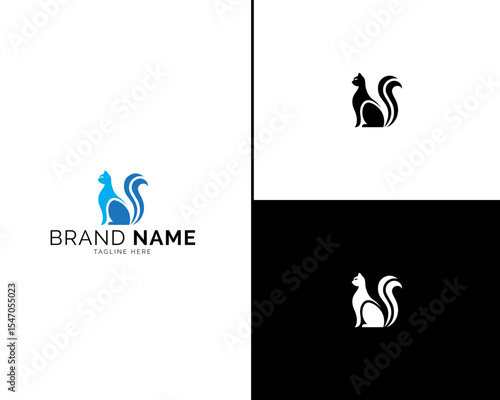 Elegant Cat Logo Design in Three Modern Colors. Ideal for Branding in the Pet Industry, Fashion, or Minimalist Startups Needing Stylish and Memorable Brand Identity Assets.

