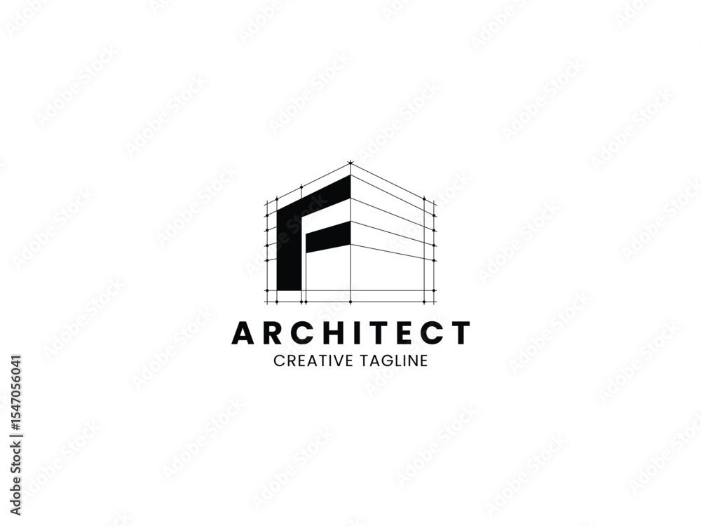 Letter F Architect logo for architecture, construction and real estate company. Architect monogram logo design Letter F Architect logo for architecture, construction and real estate company. Architect monogram logo design