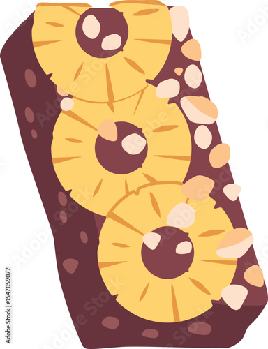 Chocolate bar with died pineapple