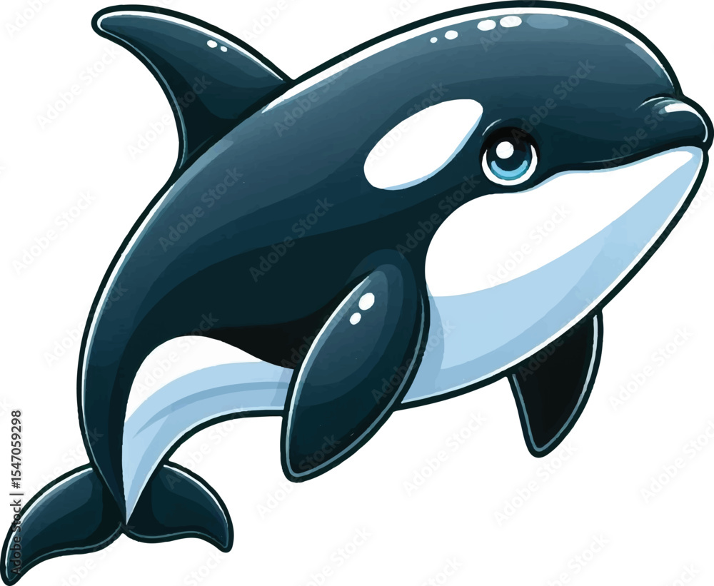 Naklejka premium cartoon of orca