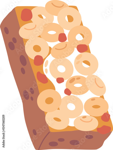 Granola bar with cornflakes vector illustration