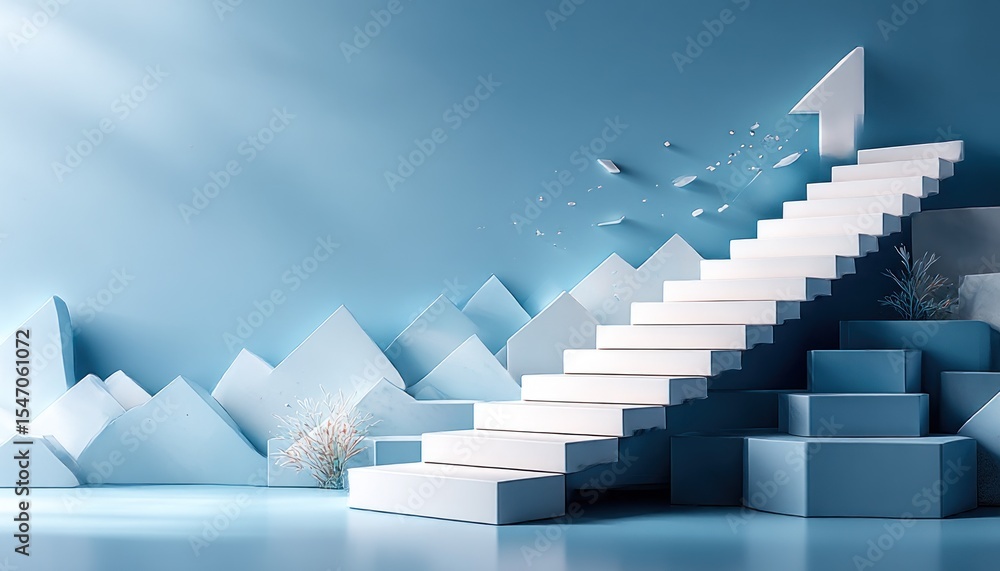 Naklejka premium Abstract stairway scene