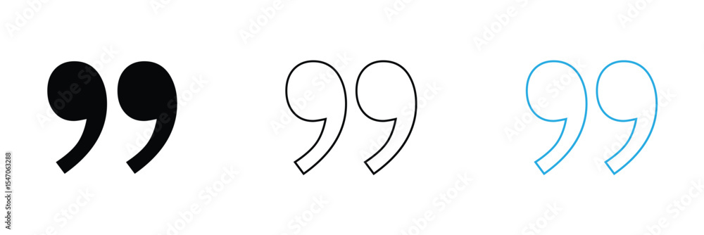 Fototapeta premium Quote mark in . Quotation symbol. Remark sign in Quote mark on transparent background.&nbsp;Quoted&nbsp;sign . Vector Illustration&nbsp;.&nbsp;EPS&nbsp;20 .