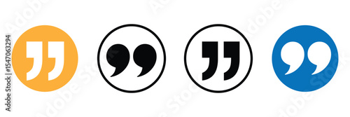 Quote mark in . Quotation symbol. Remark sign in Quote mark on transparent background. Quoted sign .  Vector Illustration . EPS 20 .