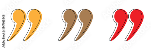 Quote mark in . Quotation symbol. Remark sign in Quote mark on transparent background. Quoted sign .  Vector Illustration . EPS 20 .