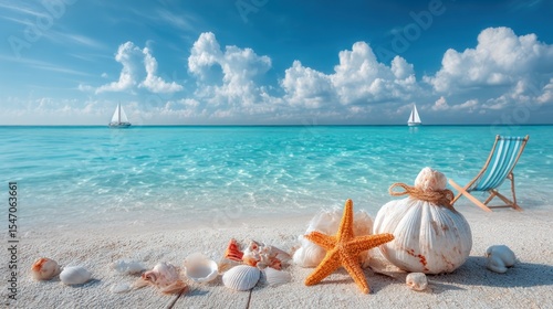 Wallpaper Mural Beach scene, summer tranquility Torontodigital.ca