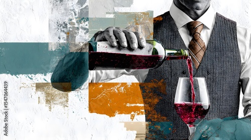 sommelier pouring mood-matching wine in tech bistro 
