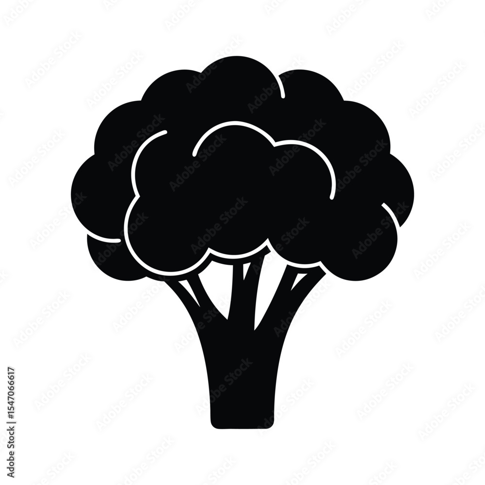 Cauliflower vector silhouette illustration isolated on white background Cauliflower vector silhouette illustration isolated on white background
