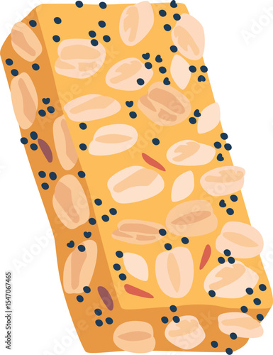 Oatmeal cereal granola bar vector illustration