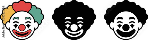 Clown face vector illustration, circus clown graphic, funny clown icon, party clown design element editable stock vector