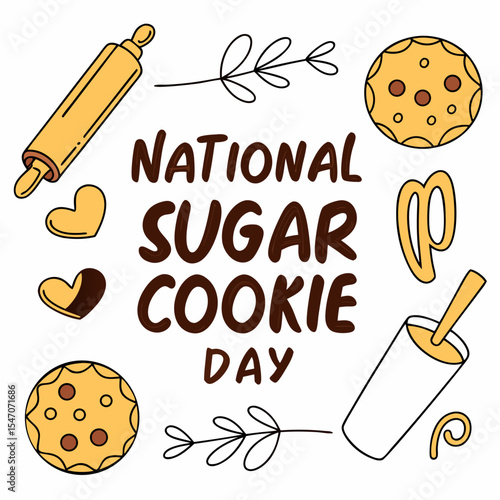 NATIONAL SUGAR COOKIE DAY vector illustration