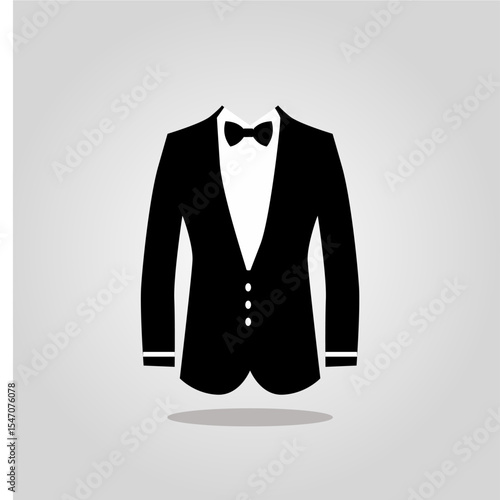 men's wedding suit black vector