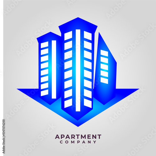 logo apartment construction building vector black color abstract outline