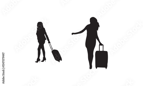 silhouette of woman with shopping bags