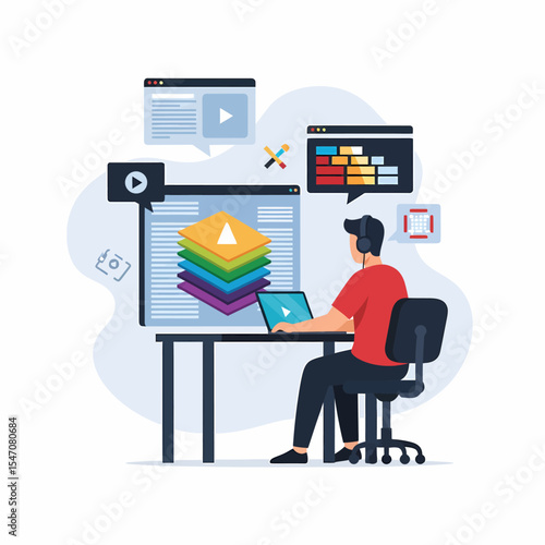 Video Editor Working on Creative Project Editing Software