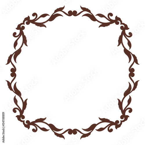 Oval decorative frame. Decorative element for design. Vector illustration.