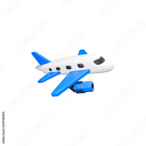 Blue Airplane with White Accents