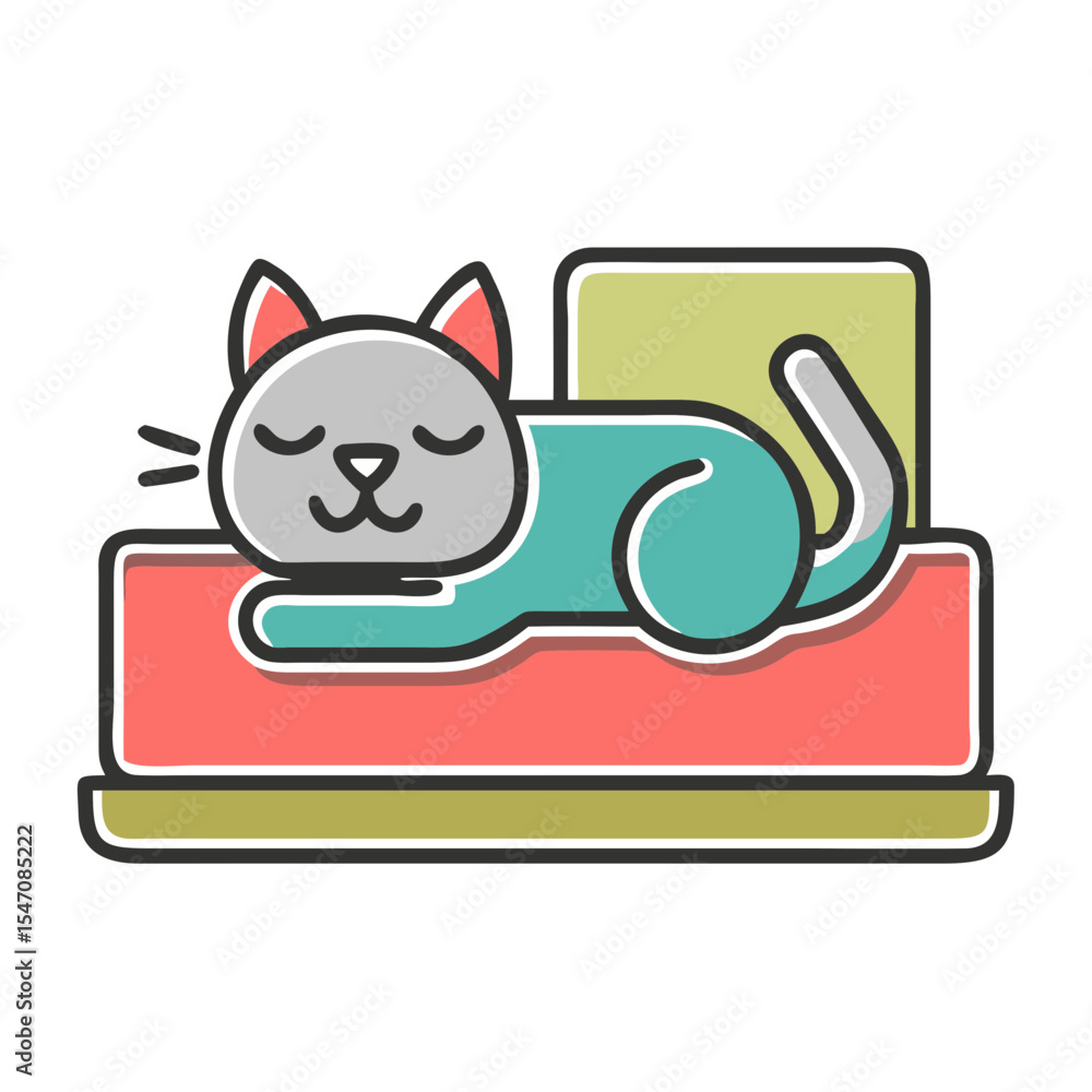 Fototapeta premium Cat sleeping on a couch