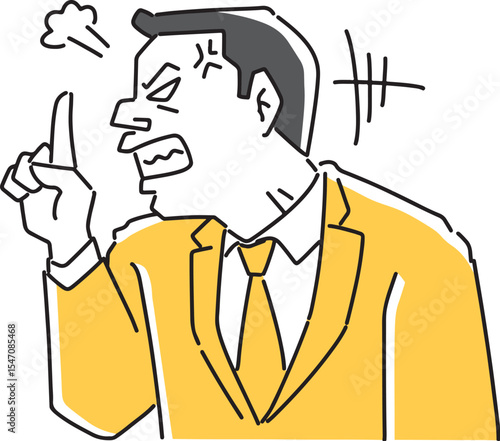 指を立てて怒る男性社員