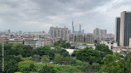 panorama of guangzhou in summer