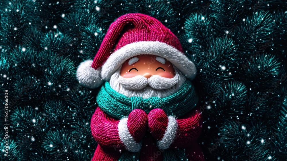 Smiling Santa in winter wonderland Smiling Santa in winter wonderland