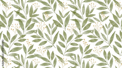 Botanical desktop wallpaper, watercolor leaf graphic