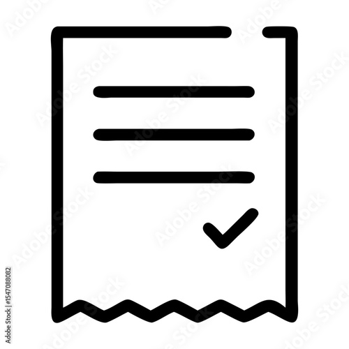 A receipt icon bold outline vector illustration design