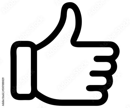 A thumbs up icon bold outline vector illustration design
