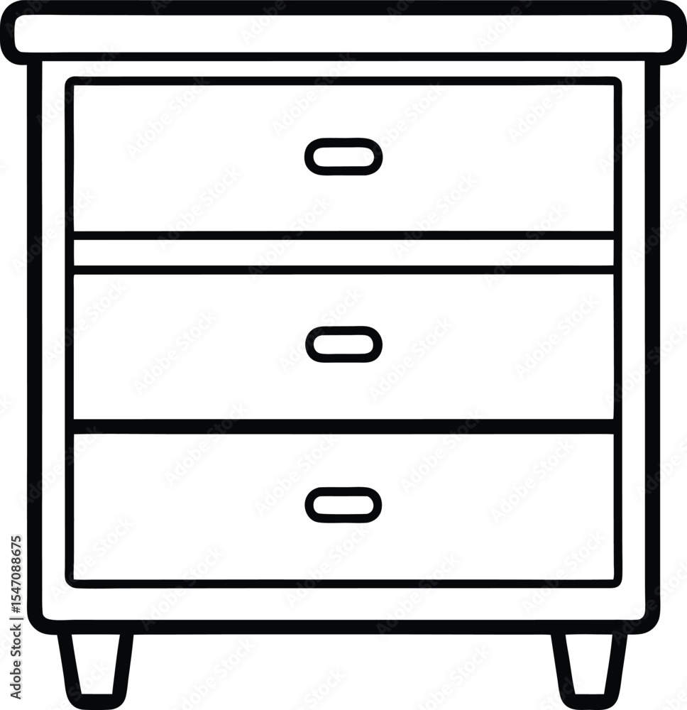Minimalist Drawer Cabinet Outline Icon. Minimalist Drawer Cabinet Outline Icon.