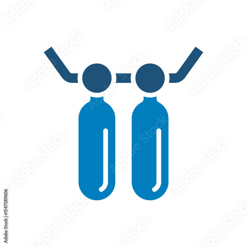 welding oxygen cylinder icon solid vector design in trendy style