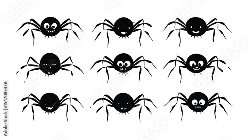 Spooky Spiders Silhouettes: Halloween Decor Collection