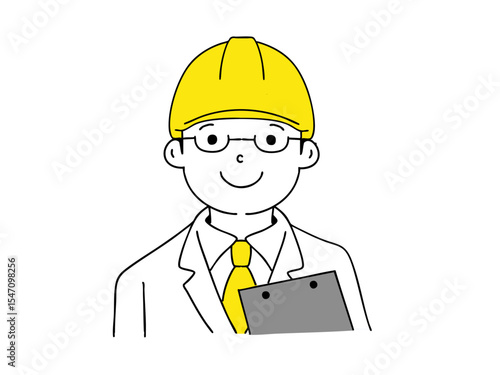 シンプルイラスト作業着の男性