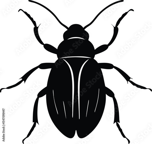 beetle silhouette vector