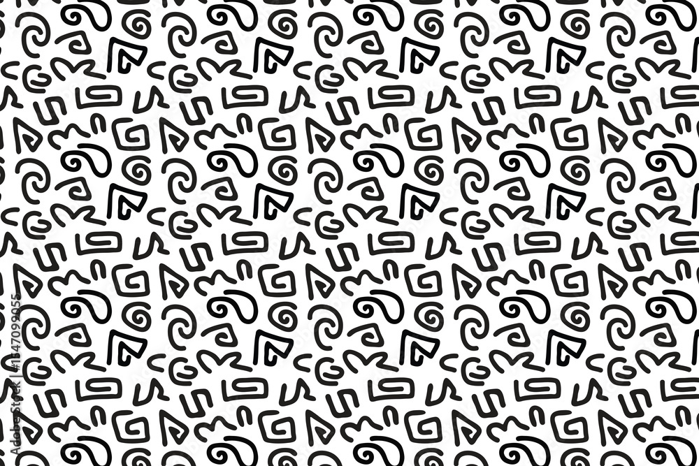 Memphis geometric seamless pattern, Multicolor abstract background in retro style with various shapes: circles, semicircles, dots, zigzags, spirals, wavy lines. Cute kid doodle design Memphis geometric seamless pattern, Multicolor abstract background in retro style with various shapes: circles, semicircles, dots, zigzags, spirals, wavy lines. Cute kid doodle design