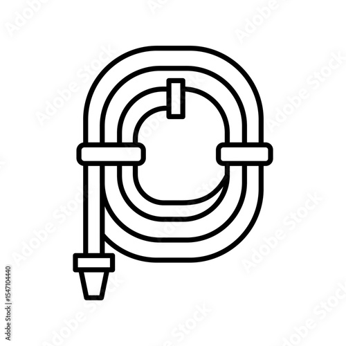 Lineart Icon garden hose for farm and agriculture themes