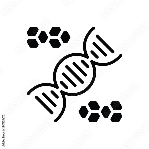 Black solid icon for dna