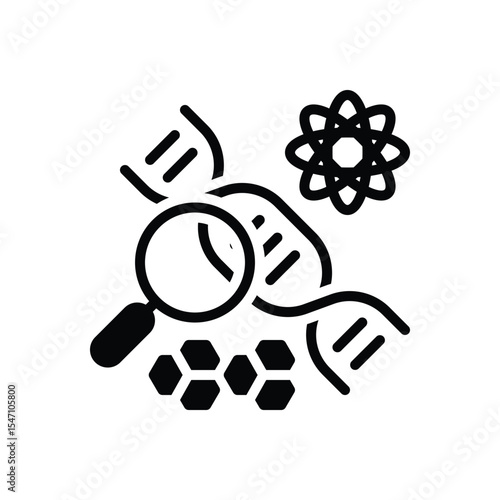 Black solid icon for genetic
