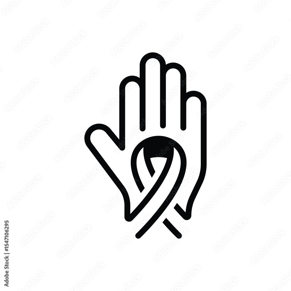 Obraz premium Black solid icon for stop