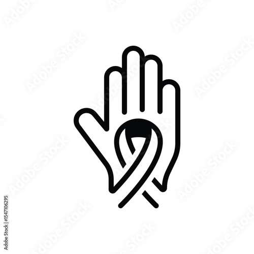 Black solid icon for stop