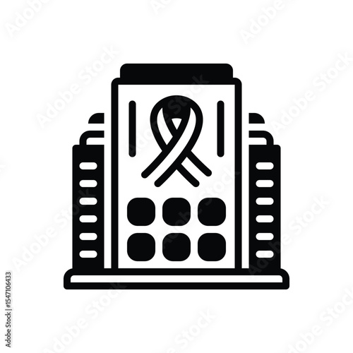 Black solid icon for aids center