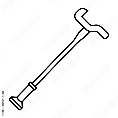 Walking cane outline illustration mobility aid assistive device medical equipment