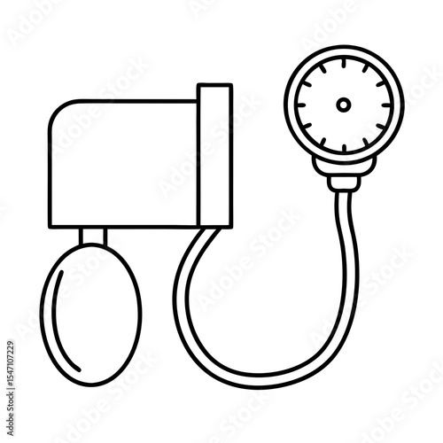 Sphygmomanometer Outline Icon for Blood Pressure Measurement and Healthcare