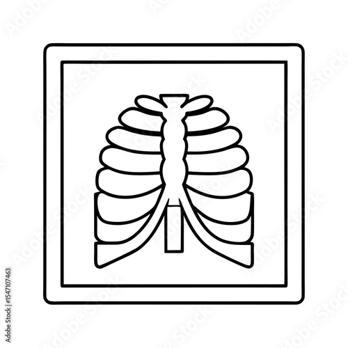 Rib Cage X Ray Icon Medical Diagnosis and Healthcare Concept