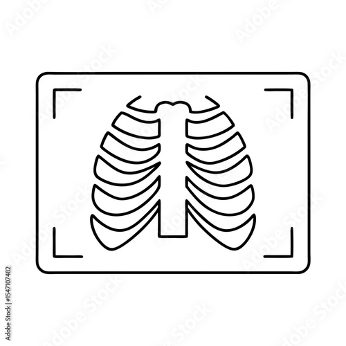 Simple Line Art Illustration of a Chest X Ray Image